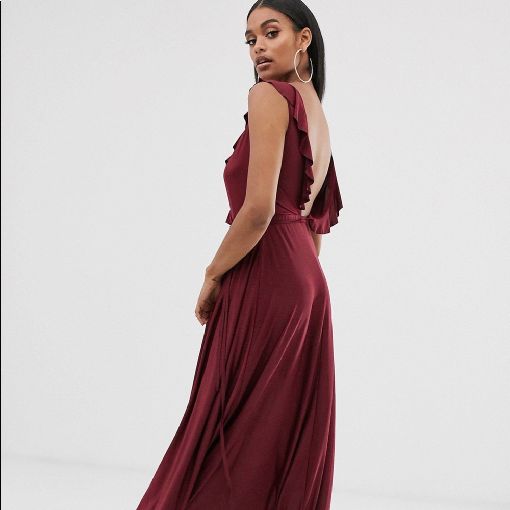 ASOS Ruffle Wrap Maxi Dress - Picture 3 of 6